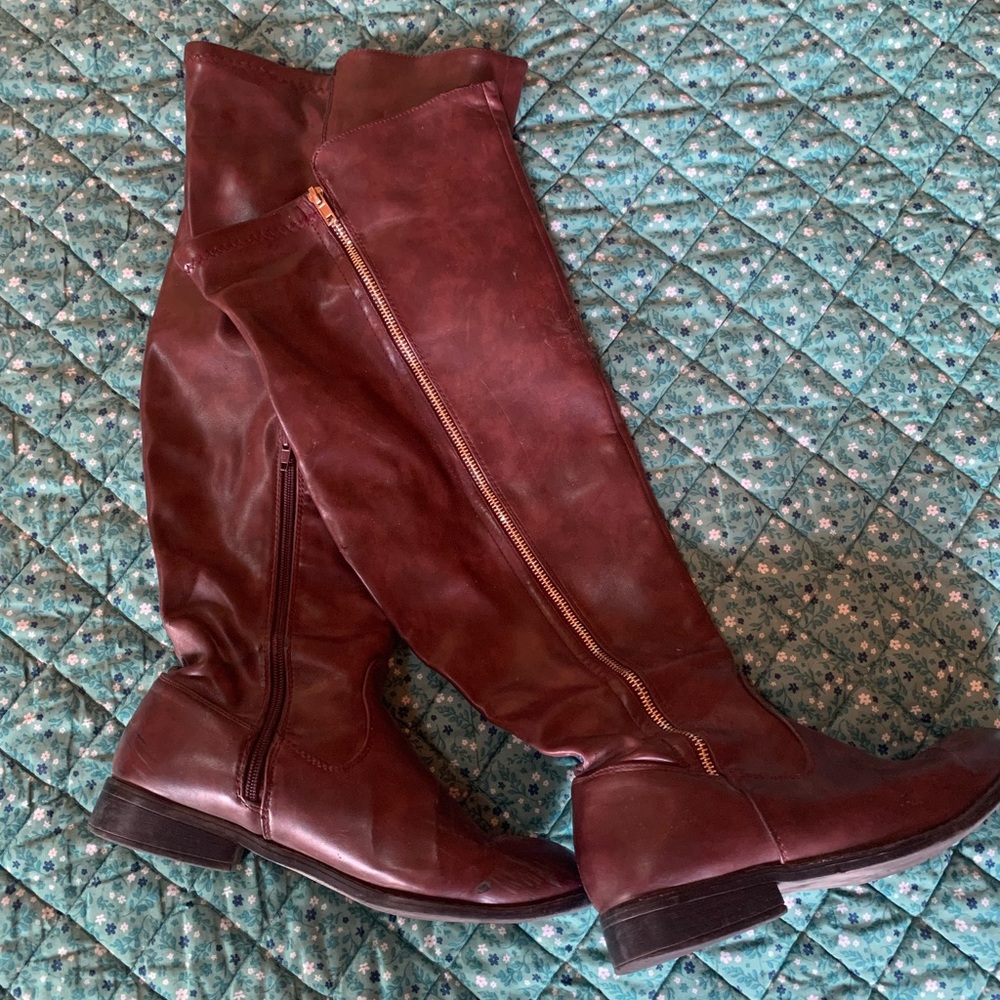 Brown Over the Knee Boots with Sleek Design
